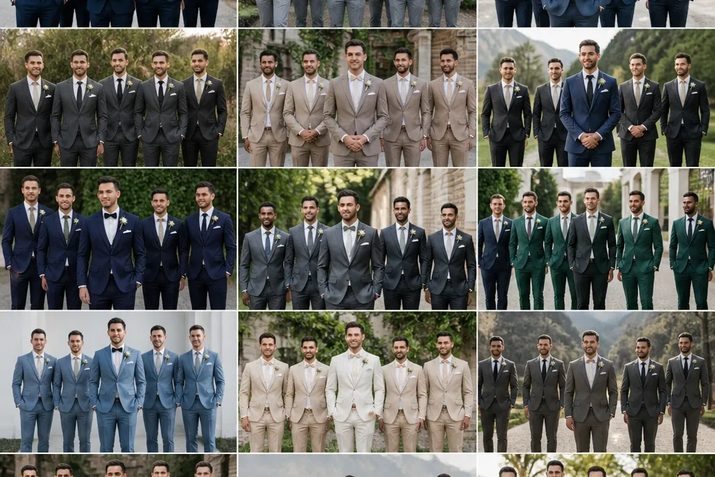Coordinated Groom and Groomsmen Attire Ideas (25)